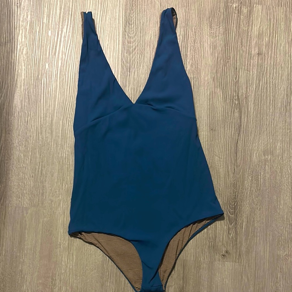 ACACIA Deep Blue V-Neck Swimsuit